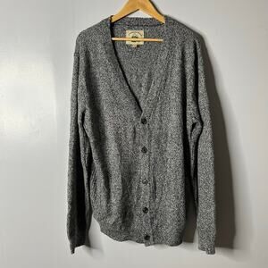 O’Hanlon Mills Men's Lambswool Knit Cardigan Sweater XL Pockets Gray Long Sleeve